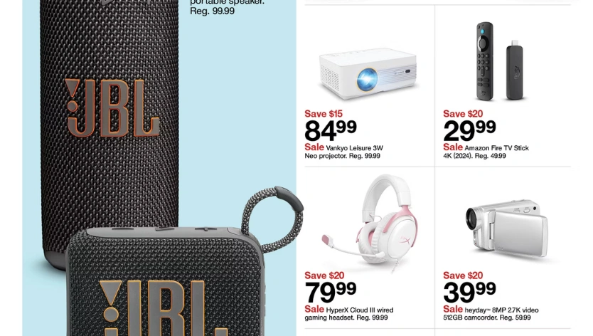 Best Picks in Target Flyer This Week JBL Go4 Gaming Headsets Projectors and Smart TV Deals