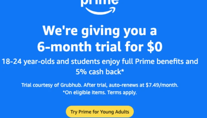 Prime for Young Adults - Get 50% Off Prime Stream, Shop, and Save More