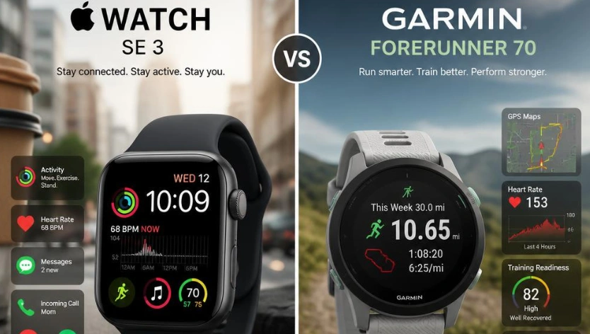 Apple Watch SE 3 vs Garmin Forerunner 70: Which Smartwatch Is Better in 2026?