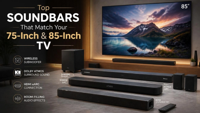 Best Soundbars for Large TVs in 2026: Top Dolby Atmos Picks for 75-Inch and 85-Inch Screens