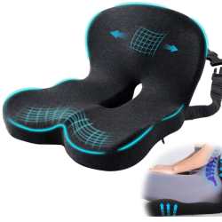 Ergonomic Seat Cushion with Adjustable Strap