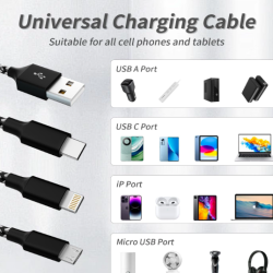 IDISON Multi Charging Cable(2Pack 4FT)