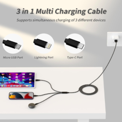 Multi device charging cables