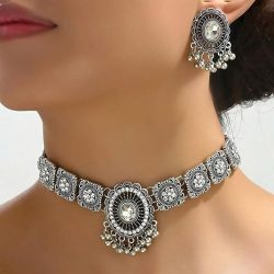 Necklace Set Oxidized Wedding Jewelry Necklace Set Oxidized Wedding Jewelry